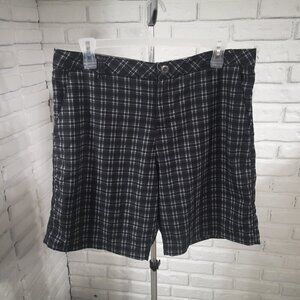 Denver Hayes Swim Men's Size XL Black & Grey Plaid Swim Shorts